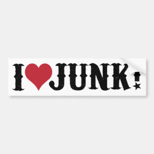 I Love Junk for vintage and antique lovers Bumper Sticker