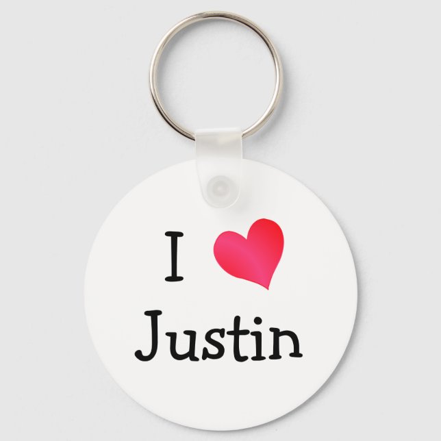 I Love Justin Keychain (Front)