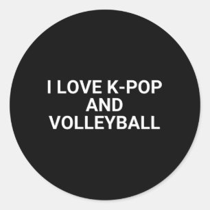 I Love K-Pop And Volleyball Classic Round Sticker