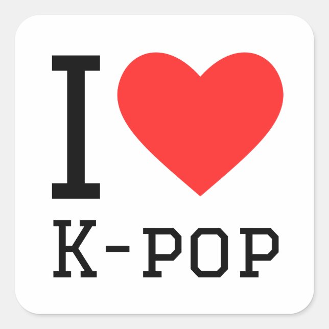 I love k-pop square sticker (Front)