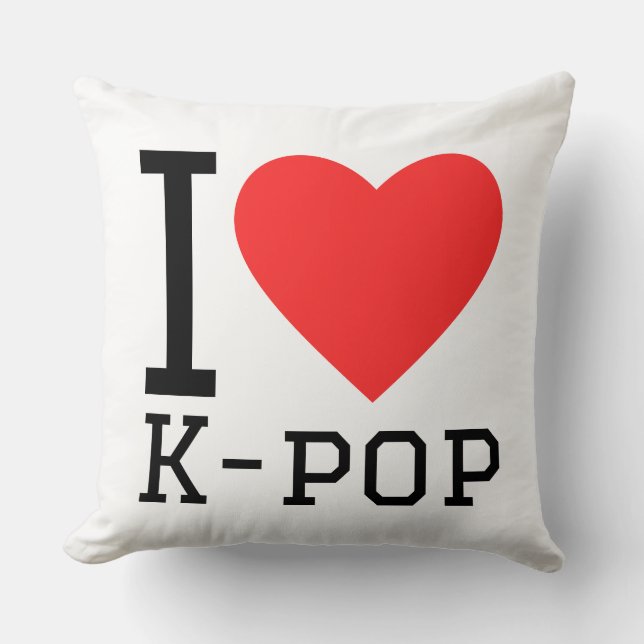 I love k-pop throw pillow (Front)