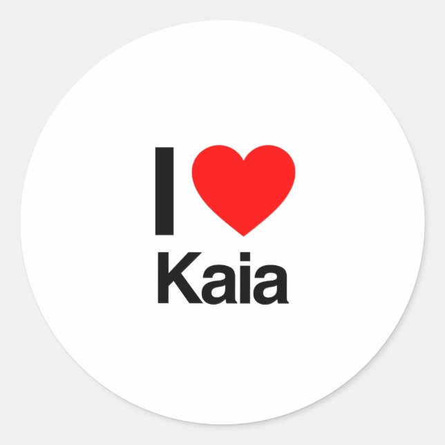 i love kaia classic round sticker (Front)