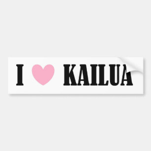 I LOVE KAILUA BUMPER STICKER