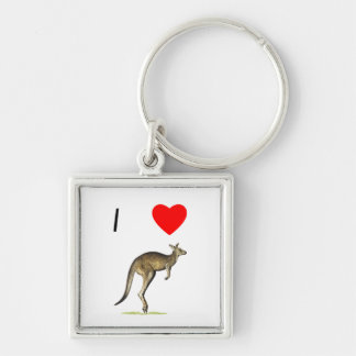 I Love Kangaroos (2) Keychain