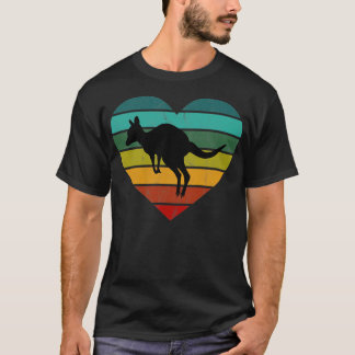 I Love Kangaroos Wallaby Retro Heart T-Shirt