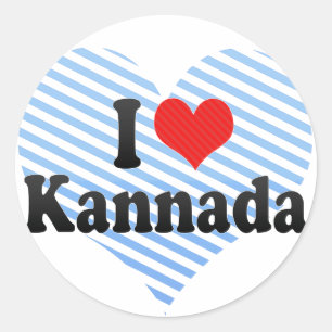 I Love Kannada Classic Round Sticker