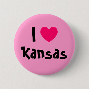 I Love Kansas 2 Inch Round Button
