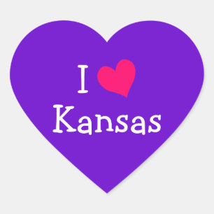 I Love Kansas Heart Sticker