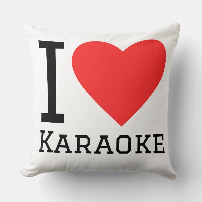 I love karaoke throw pillow (Front)