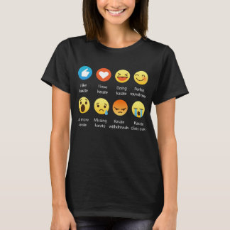 I Love Karate Emoji Emoticon Graphic Tee Shirt