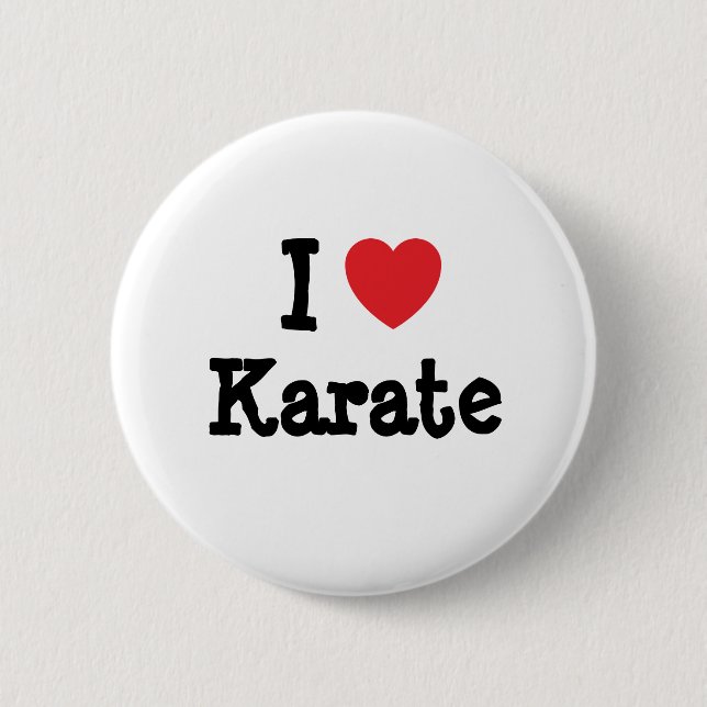 I love Karate heart custom personalized 2 Inch Round Button (Front)