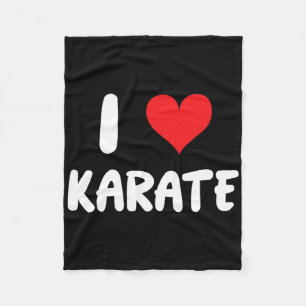I Love Karate - Heart - Martial Arts Fleece Blanket