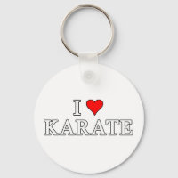 I Love Karate Keychain