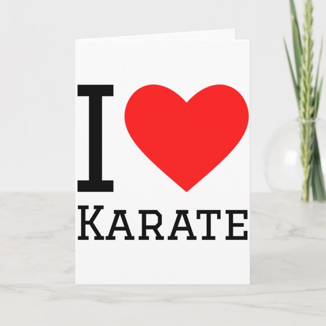 I Love Karate T Shirt  Card (Front)