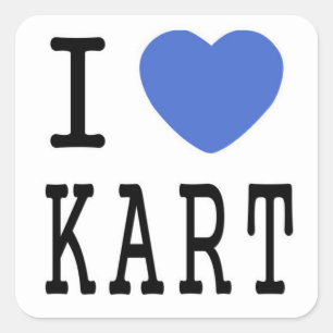 I Love KART Square Sticker
