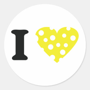I love käse icon classic round sticker
