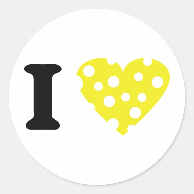 I love käse icon classic round sticker (Front)