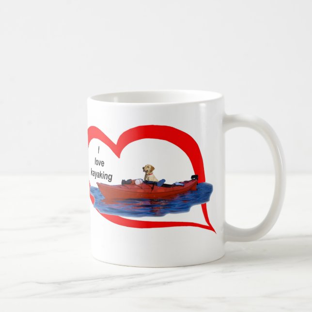 I love kayaking (yellow lab) 1 coffee mug (Right)