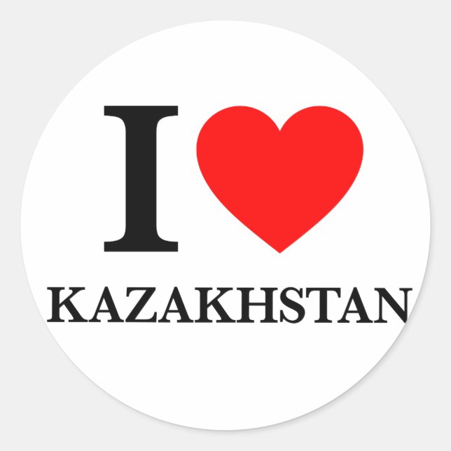 I Love Kazakhstan Classic Round Sticker (Front)