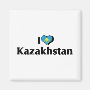 I Love Kazakhstan Flag Magnet