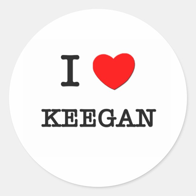 I Love Keegan Classic Round Sticker (Front)