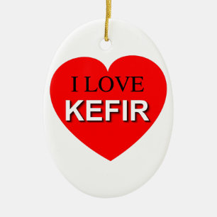 I Love Kefir Ceramic Ornament