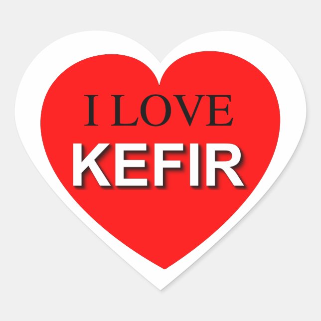 I Love Kefir Heart Sticker (Front)