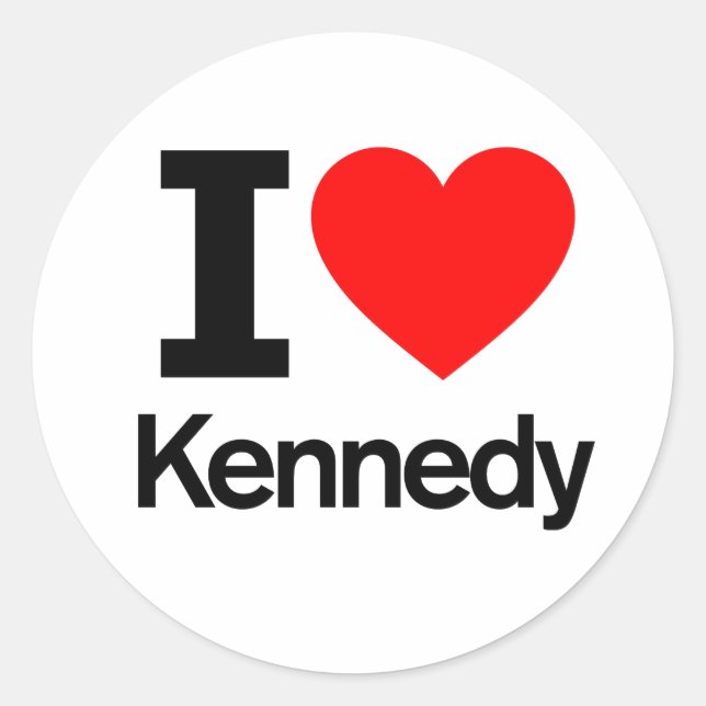 I love Kennedy Classic Round Sticker (Front)