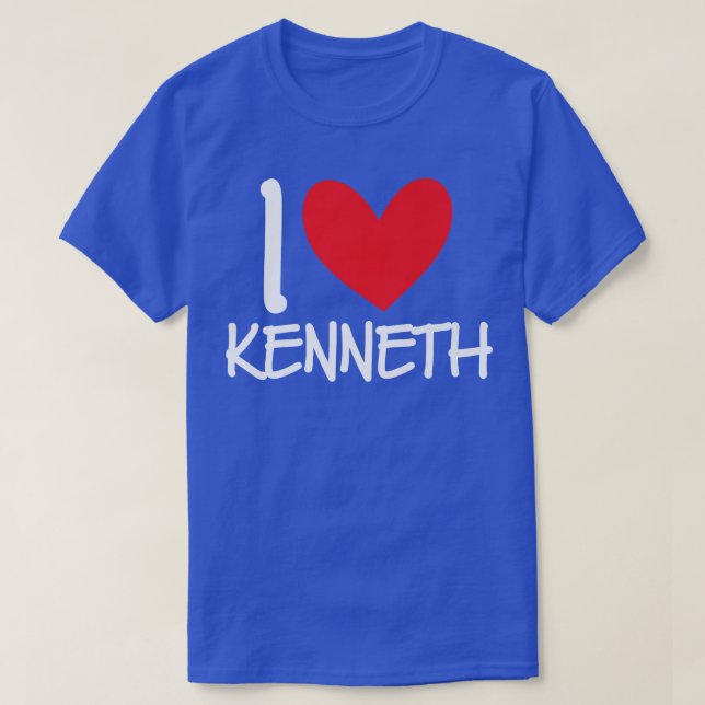 I Love Kenneth Name Personalized Men Guy BFF Frien T-Shirt (Design Front)