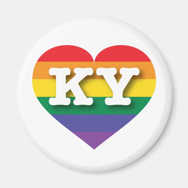 I Love Kentucky Rainbow Heart Magnet (Front)