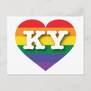 I Love Kentucky Rainbow Heart Postcard