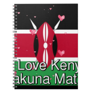 I Love Kenya and "Hakuna Matata" Art Print Notebook