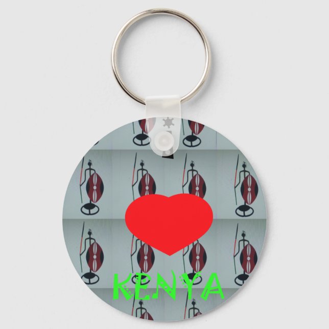 I Love Kenya Art Print Keychain (Front)
