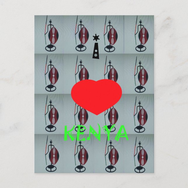 I Love Kenya Art Print Postcard (Front)
