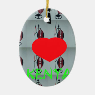I Love Kenya Ceramic Ornament