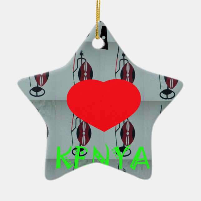 I Love Kenya Ceramic Ornament (Front)