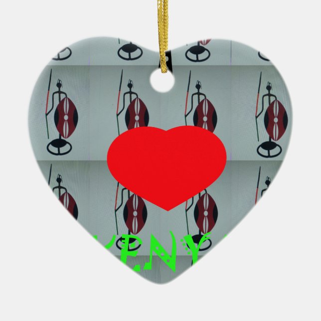 I Love Kenya Ceramic Ornament (Front)