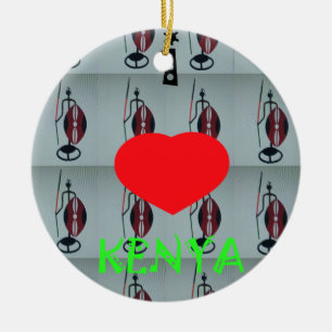 I Love Kenya Ceramic Ornament