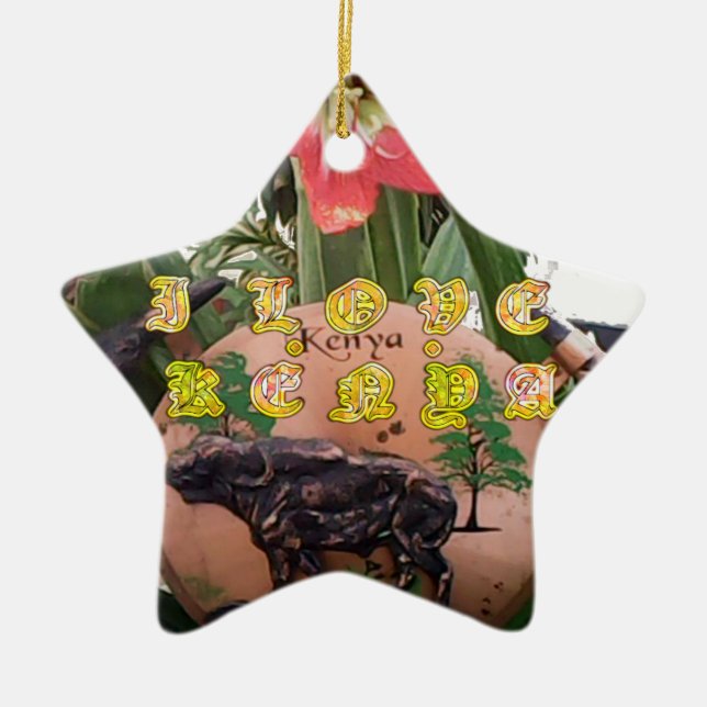 I Love kenya Hakuna Matata gifts Ceramic Ornament (Front)