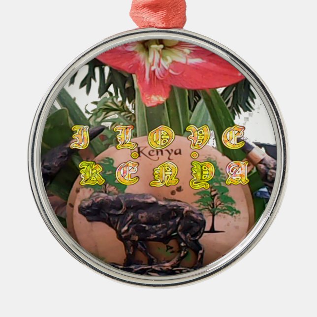 I Love kenya Hakuna Matata gifts Metal Ornament (Front)