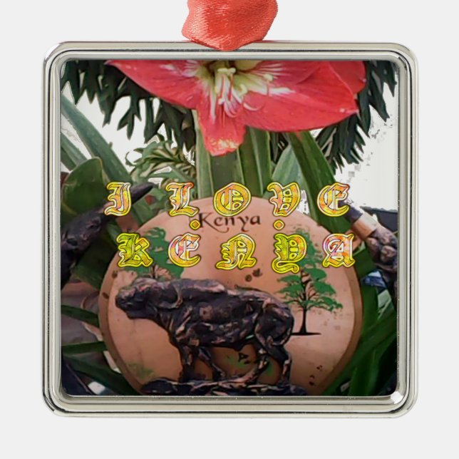 I Love kenya Hakuna Matata gifts Metal Ornament (Front)