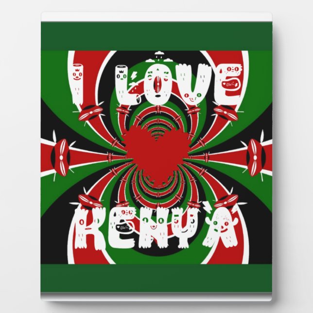 I Love Kenya Hakuna Matata Gifts Plaque (Front)