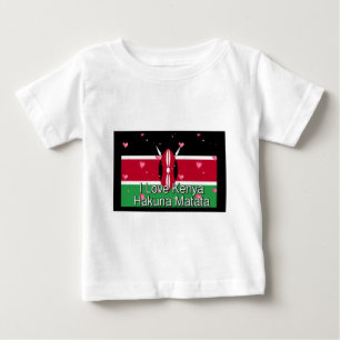 I Love Kenya Hakuna Matata Heartfelt Heritage Ar Baby T-Shirt