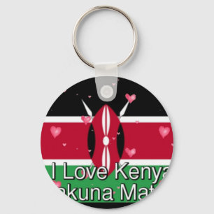 I Love ! Kenya Hakuna Matata Keychain