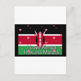 I Love ! Kenya Hakuna Matata Postcard