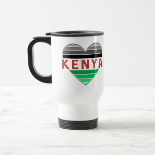 I Love Kenya, Kenyan Heart Travel Mug