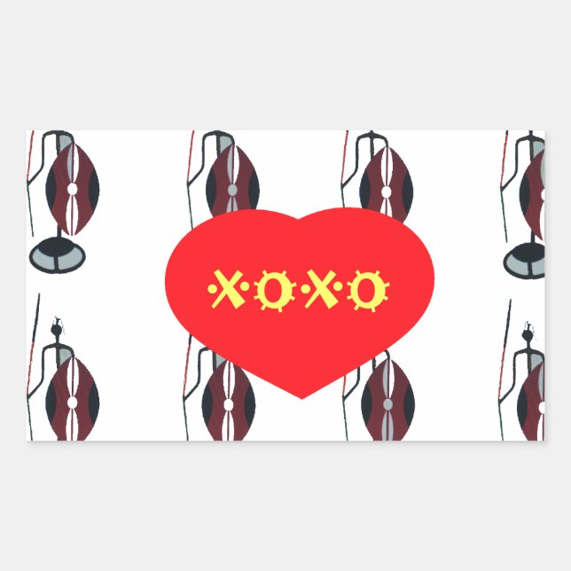 I Love Kenya Maasai Art Print Sticker (Front)