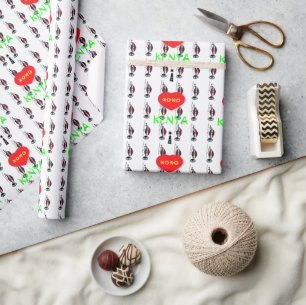 I Love Kenya Maasai Art Print Wrapping Paper