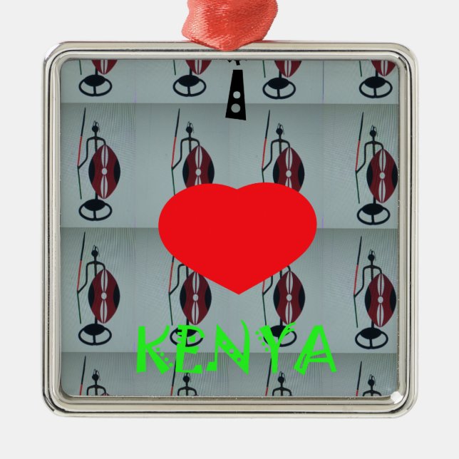 I Love Kenya Metal Ornament (Front)