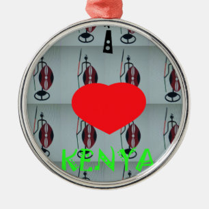 I Love Kenya Metal Ornament